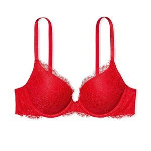 Victoria's Secret Dream Angels Lightly Lined Full Coverage Lace Bra - Red 36D